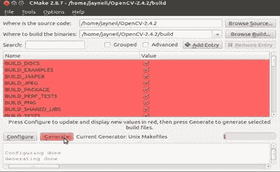 Step 3 - configuring OpenCV Version 2.4.2