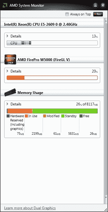 Check the GPU usage