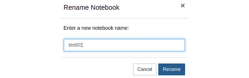 Figure 12.11 Renaming a notebook 