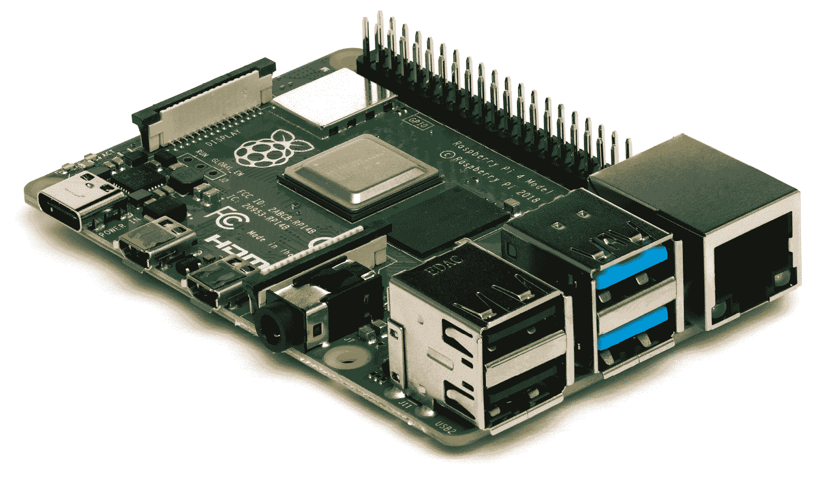 Figure 8: Raspberry Pi 4B at an angle 