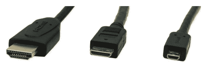 Figure 17: HDMI, mini-HDMI, and micro-HDMI ports 