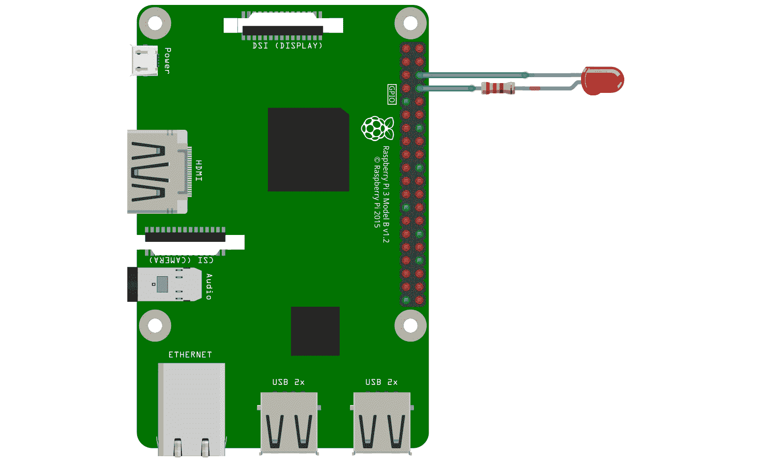 Figure 3.18 – LED-resistor circuit 